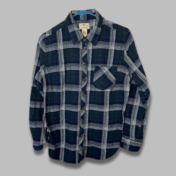 Blue Mountain Plaid Flannel Long Sleeves Shirt Button-Front Green/Navy 3X NWOT - Picture 1 of 6